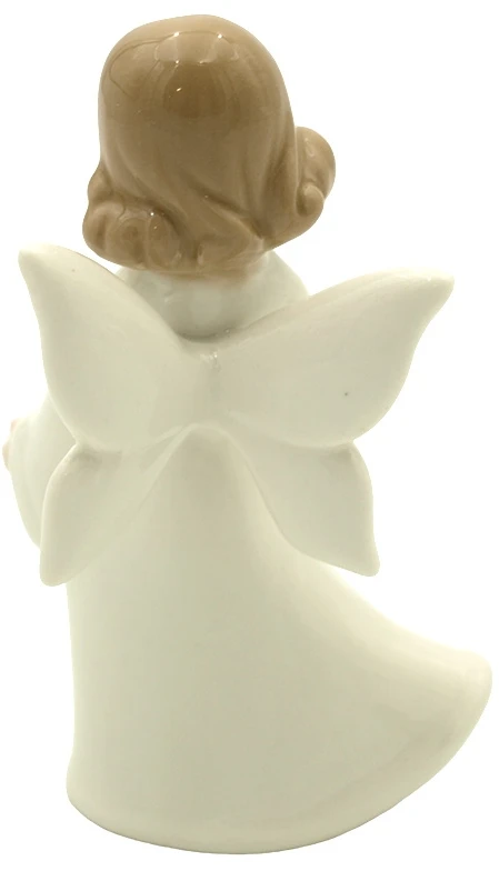 Porceliano angelo statulėlė su širdimi, h 10 cm