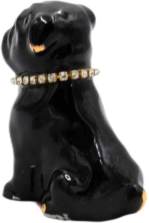 Porceliano statulėlė Šuo-buldogas, 6 cm - Balta