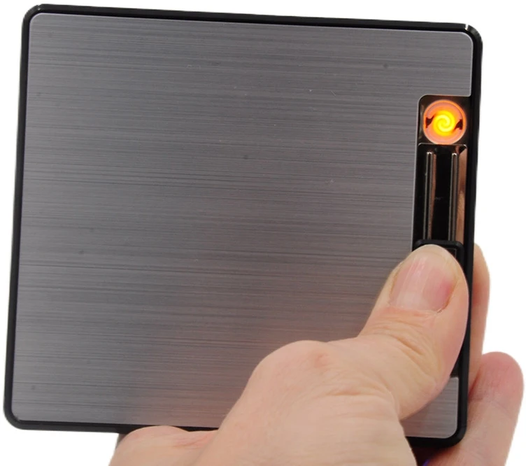 Portsigaras su žiebtuvėliu, įkraunamas USB - Rusvai gelsva