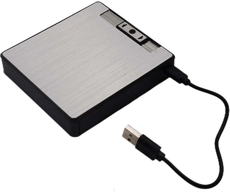 Portsigaras su žiebtuvėliu, įkraunamas USB - Rusvai gelsva