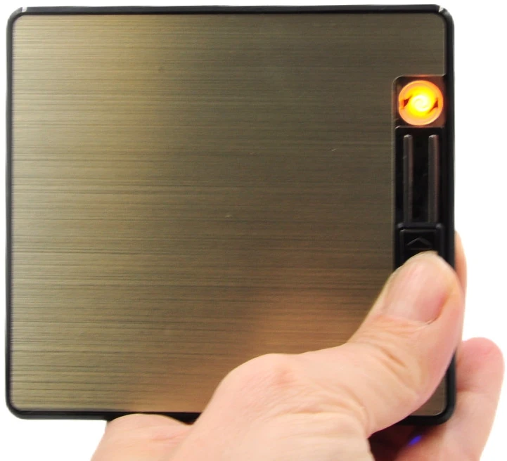 Portsigaras su žiebtuvėliu, įkraunamas USB - Rusvai gelsva