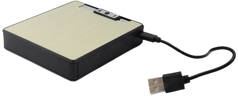 Portsigaras su žiebtuvėliu, įkraunamas USB - Rusvai gelsva