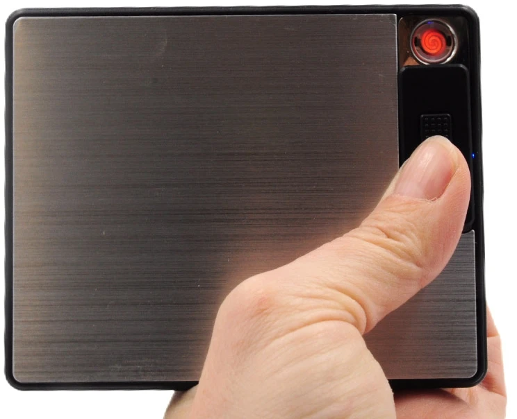 Portsigaras su žiebtuvėliu, įkraunamas USB - Pilka