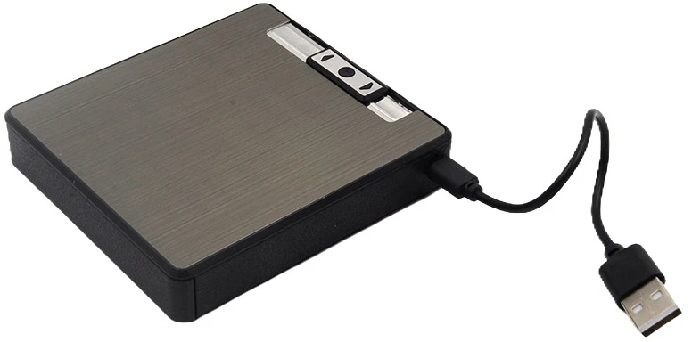 Portsigaras su žiebtuvėliu, įkraunamas USB - Rusvai gelsva