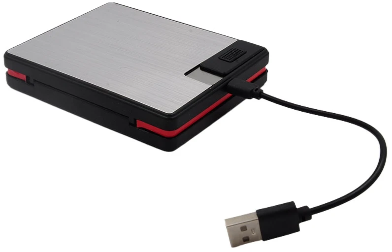 Portsigaras su žiebtuvėliu, įkraunamas USB - Pilka