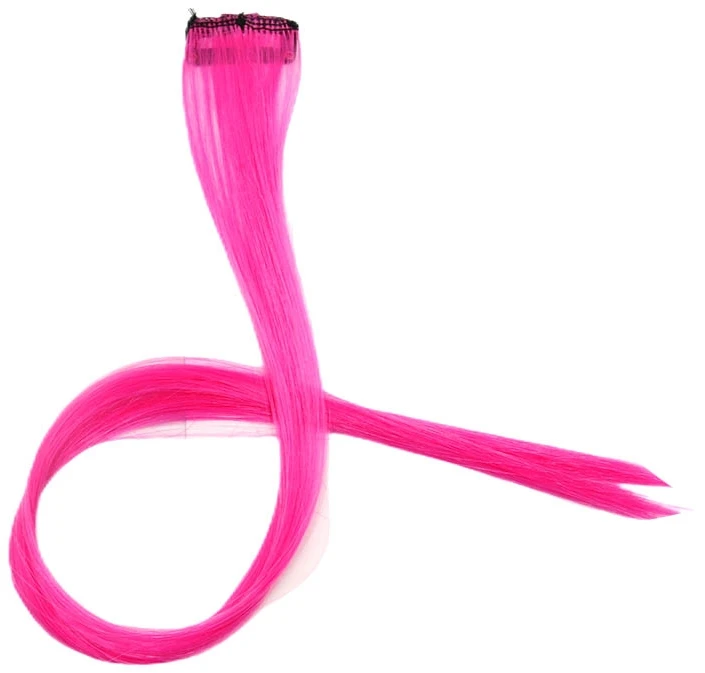 Prisegamos sintetinių plaukų sruogelės, 50 cm - Geltona