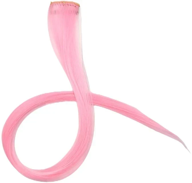 Prisegamos sintetinių plaukų sruogelės, 50 cm - Geltona