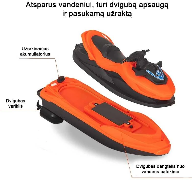 Radijo bangomis valdomas vandens motociklas