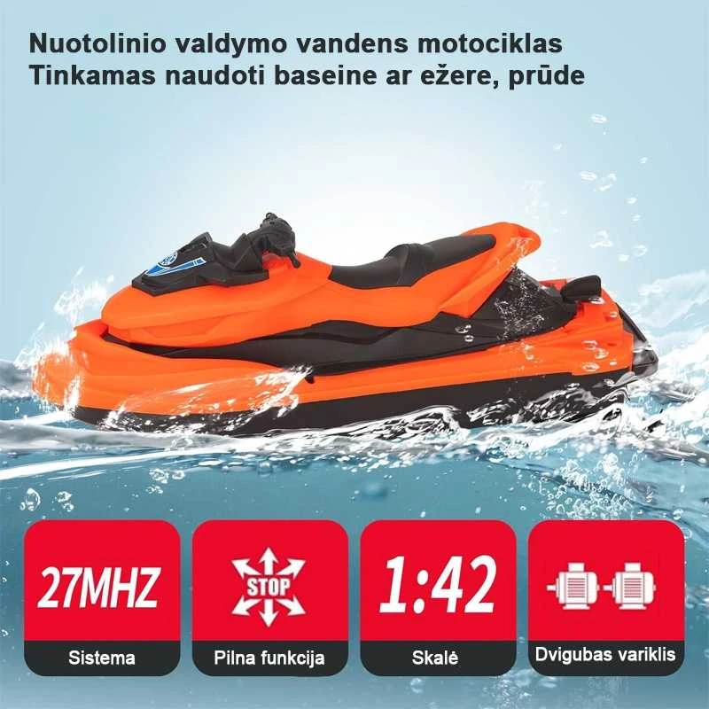 Radijo bangomis valdomas vandens motociklas