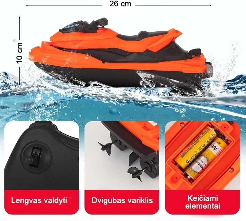 Radijo bangomis valdomas vandens motociklas