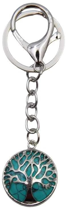 Raktų pakabukas Medis su natūraliais akmenimis - Violetinė