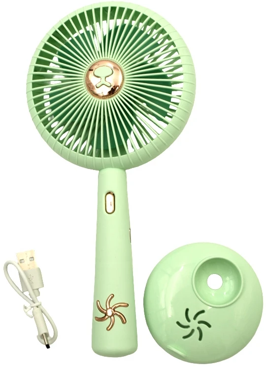 Rankinis „Mini Fan“ USB įkraunamas ventiliatorius su stovu - Žalia