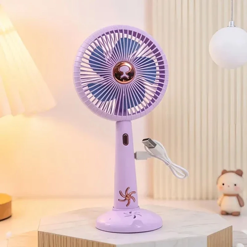 Rankinis „Mini Fan“ USB įkraunamas ventiliatorius su stovu - Žalia