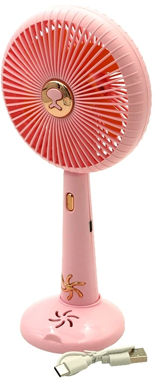 Rankinis „Mini Fan“ USB įkraunamas ventiliatorius su stovu - Žalia