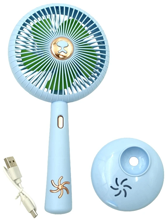 Rankinis „Mini Fan“ USB įkraunamas ventiliatorius su stovu - Žalia