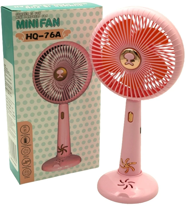 Rankinis „Mini Fan“ USB įkraunamas ventiliatorius su stovu - Žalia