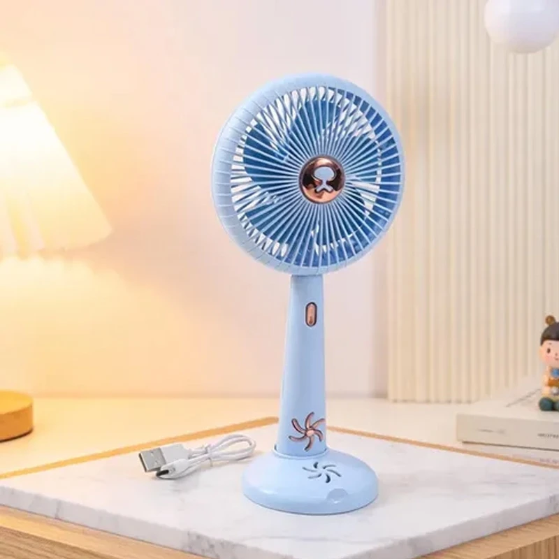 Rankinis „Mini Fan“ USB įkraunamas ventiliatorius su stovu - Žalia