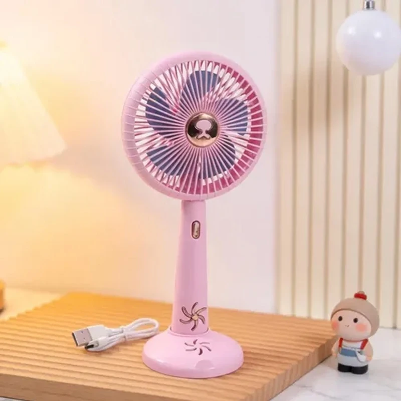 Rankinis „Mini Fan“ USB įkraunamas ventiliatorius su stovu - Žalia
