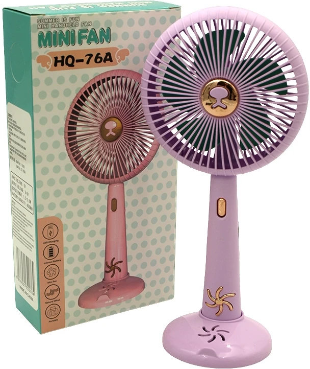 Rankinis „Mini Fan“ USB įkraunamas ventiliatorius su stovu - Žalia