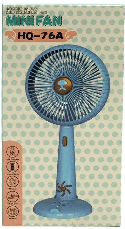 Rankinis „Mini Fan“ USB įkraunamas ventiliatorius su stovu - Žalia