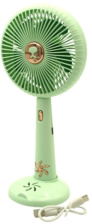 Rankinis „Mini Fan“ USB įkraunamas ventiliatorius su stovu - Žalia