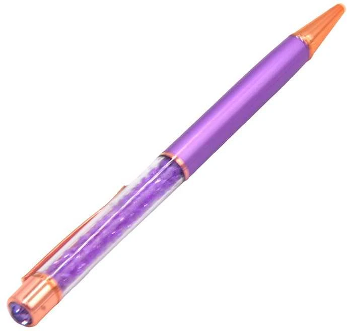 Rašiklis su kristalais, violetinis