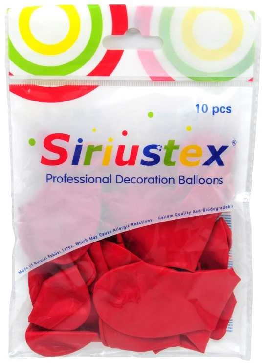 Raudonas širdies formos balionas 30 cm (10 vnt.)
