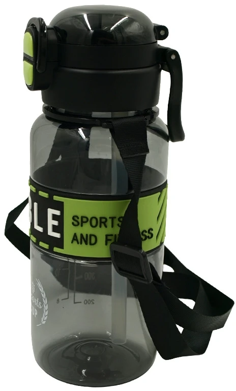Sportinė plastikinė gertuvė (2in1 sistema), 800 ml - Juoda