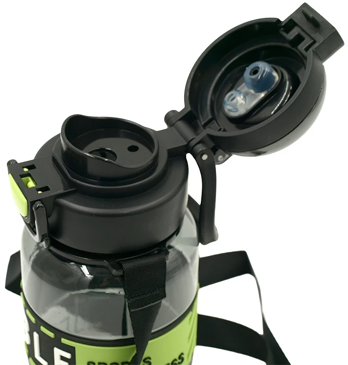 Sportinė plastikinė gertuvė (2in1 sistema), 800 ml - Juoda