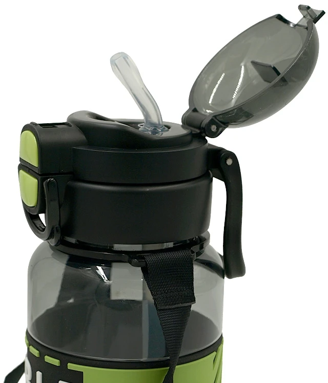 Sportinė plastikinė gertuvė (2in1 sistema), 800 ml - Juoda