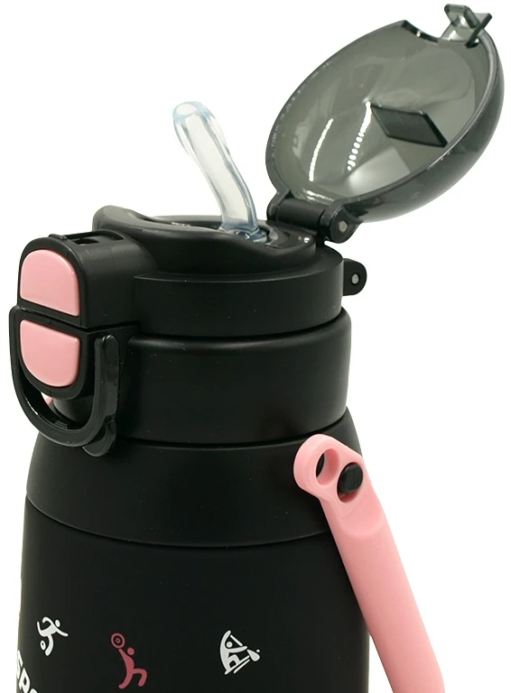 Sportinė plastikinė gertuvė (2in1 sistema), 750 ml - Rožinė