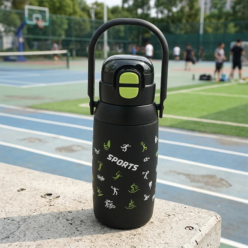 Sportinė plastikinė gertuvė (2in1 sistema), 750 ml - Rožinė