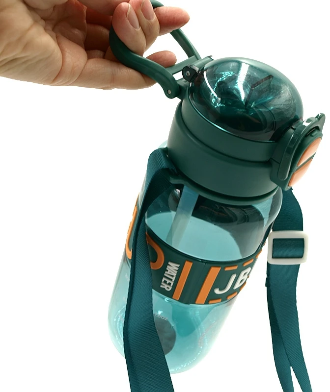 Sportinė plastikinė gertuvė (2in1 sistema), 800 ml - Juoda