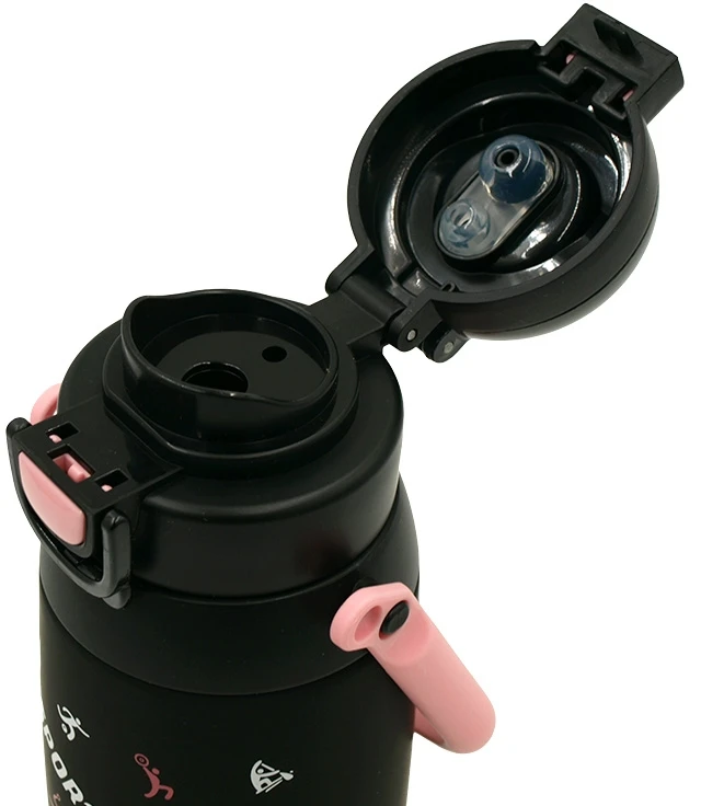 Sportinė plastikinė gertuvė (2in1 sistema), 750 ml - Rožinė
