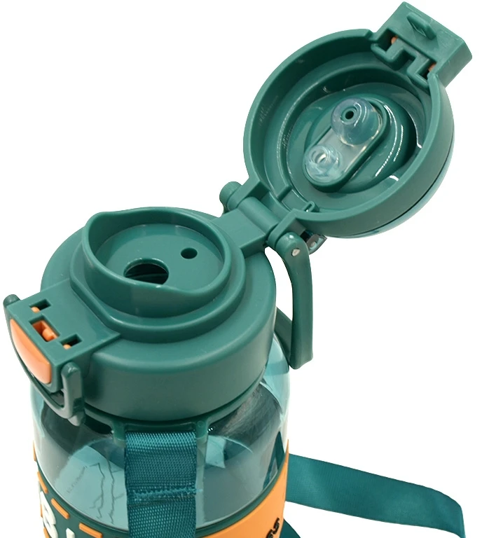 Sportinė plastikinė gertuvė (2in1 sistema), 800 ml - Juoda