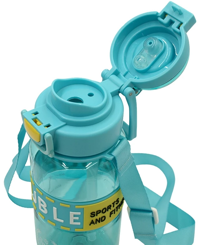 Sportinė plastikinė gertuvė (2in1 sistema), 800 ml - Juoda
