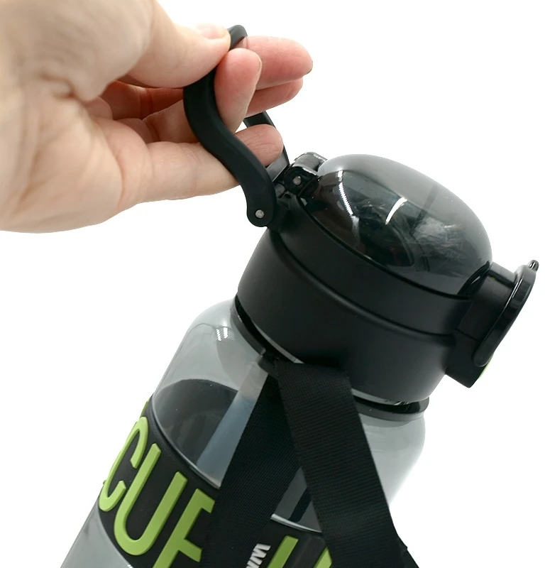 Sportinė plastikinė gertuvė (2in1 sistema), 800 ml - Juoda