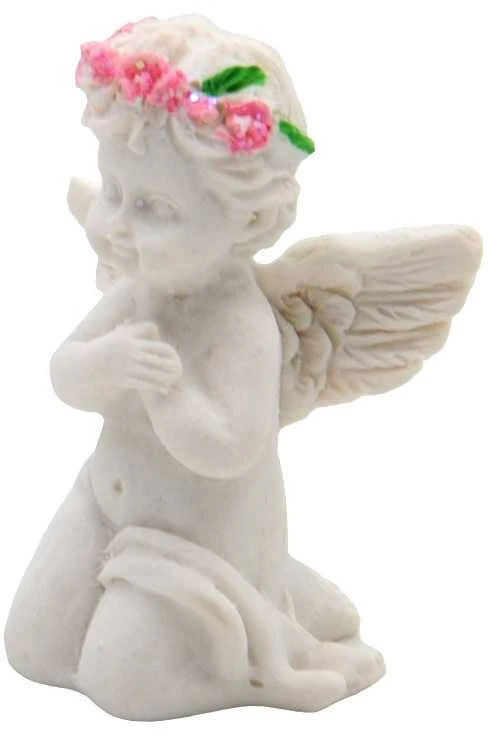 Statulėlė Angelas su vainikėliu, 4 cm - 1