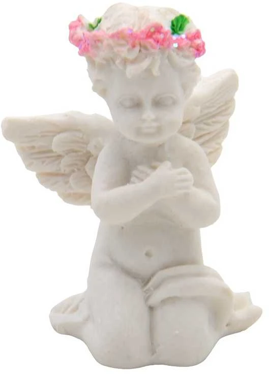 Statulėlė Angelas su vainikėliu, 4 cm - 1
