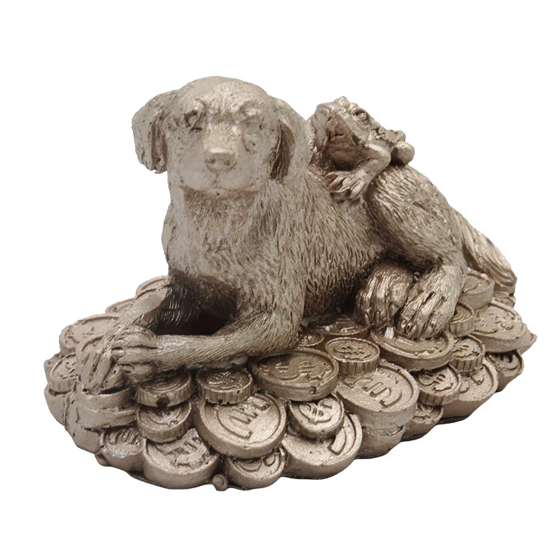 Statulėlė Šuniukas ant monetų - Auksinė