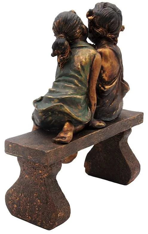 Statulėlė Vaikai ant suoliuko, 22,5x19x11,5 cm