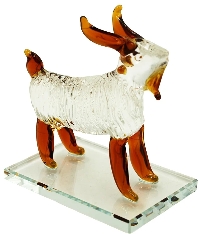 Stiklinė skulptūrėlė Ožys, 11 cm