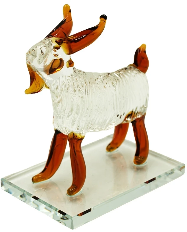 Stiklinė skulptūrėlė Ožys, 11 cm