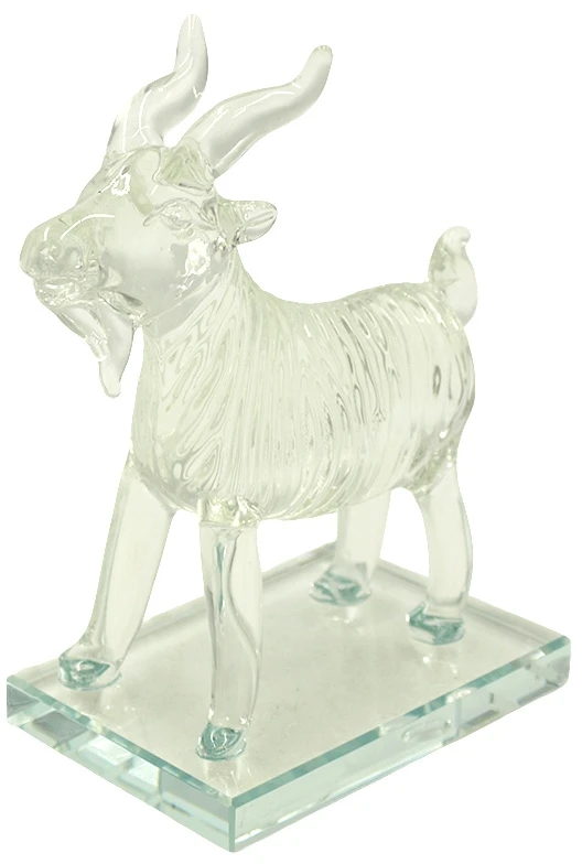 Stiklinė skulptūrėlė Ožys, 15 cm
