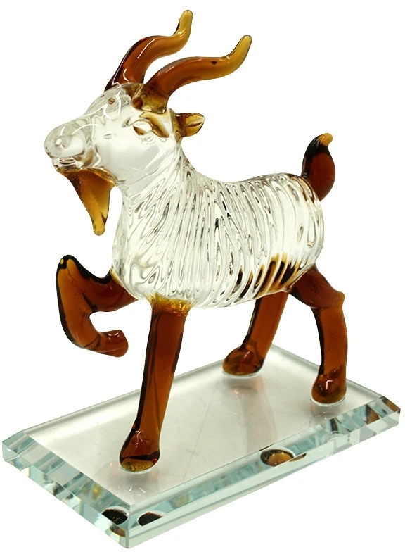 Stiklinė skulptūrėlė Ožys, 15 cm