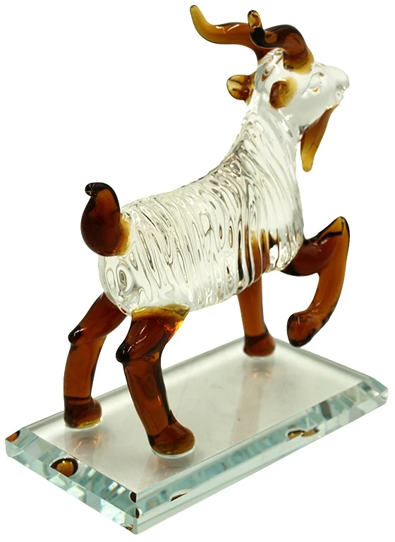 Stiklinė skulptūrėlė Ožys, 15 cm