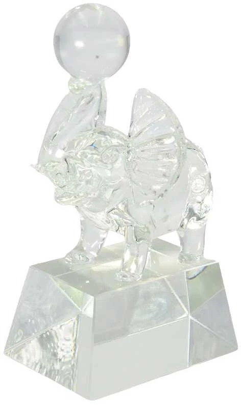 Stiklinė statulėlė Dramblys, h 15 cm