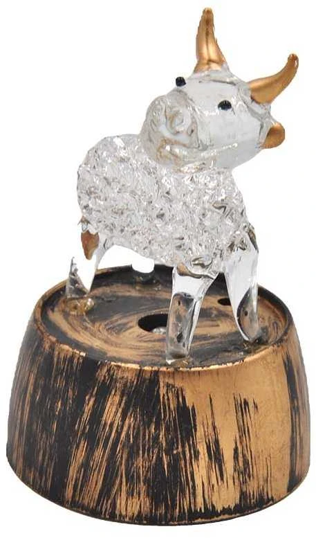 Stiklinė statulėlė Jautis, 5 cm