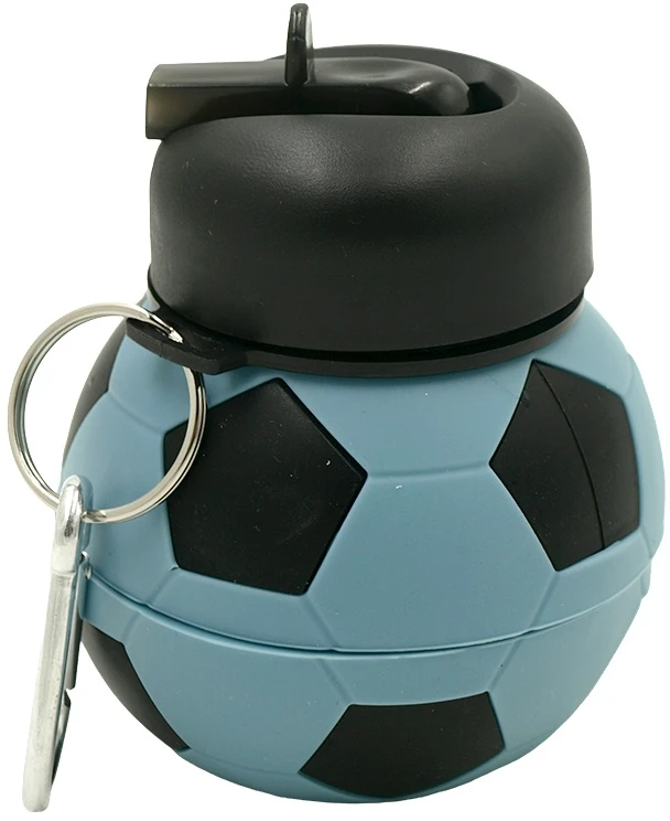 Sulankstoma silikoninė gertuvė-futbolo kamuolys, 550 ml - Žalia