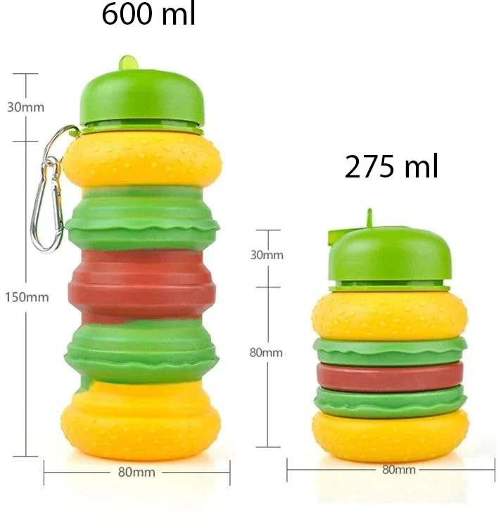 Sulankstoma silikoninė gertuvė mėsainis, 600 ml